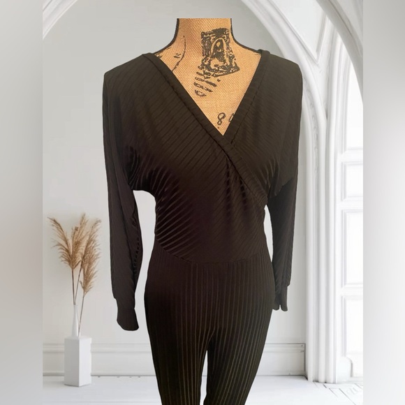 Ribbed Black Jumpsuit - Picture 2 of 8